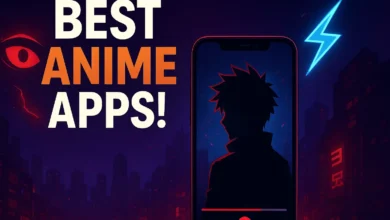 واجهة تطبيقات لمشاهدة الانمي على الهاتف الذكي تعرض مكتبة متنوعة من المسلسلات والأفلام اليابانية