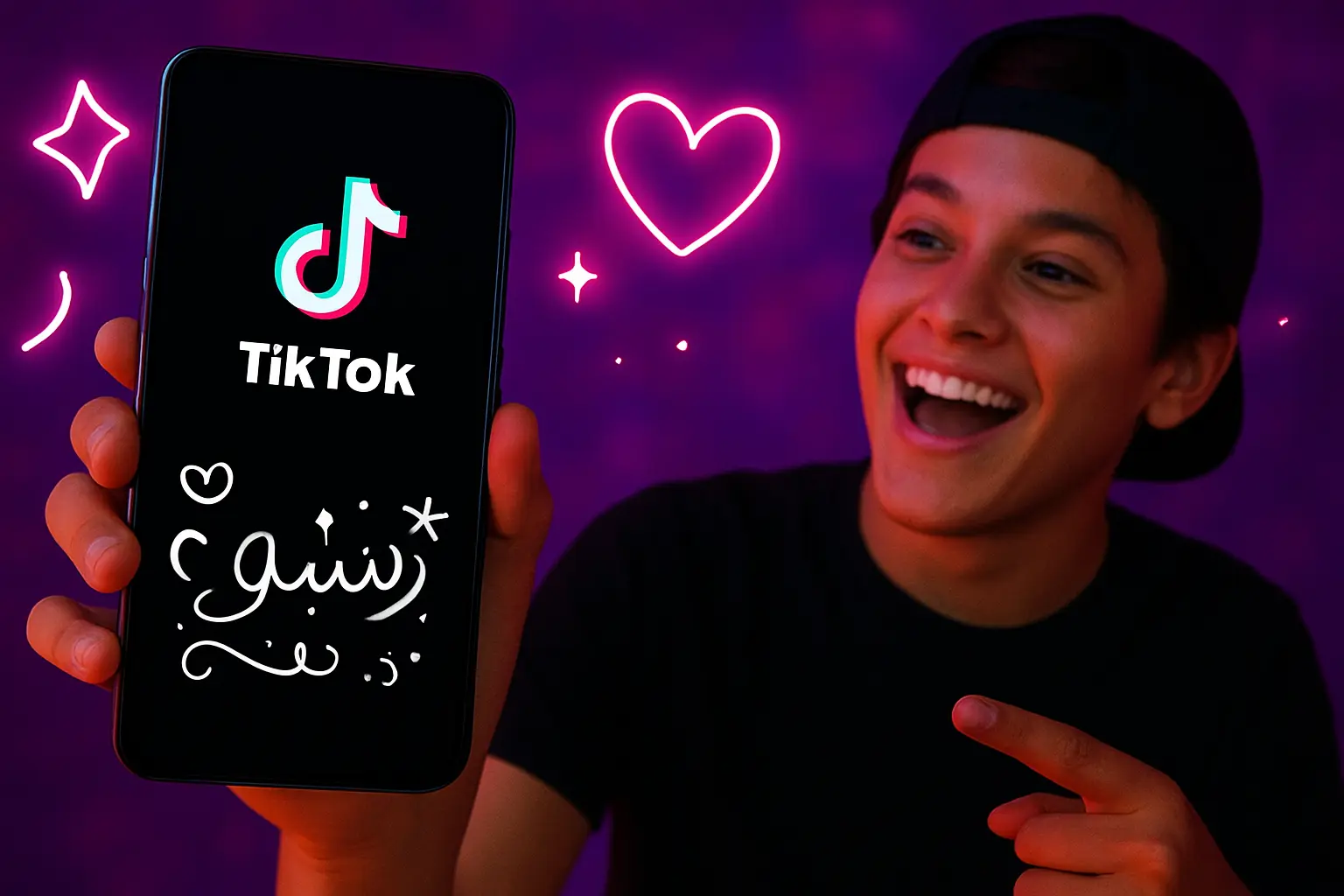 مثال لاسم تيك توك مزخرف بأنماط ورموز ونصوص فنية — زخرفة اسماء تيك توك توضح ستايلات متنوعة