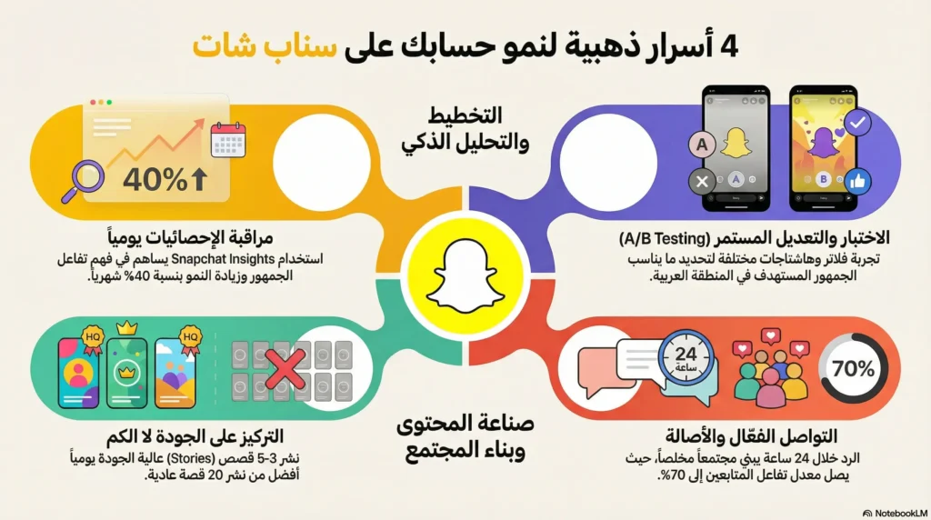 اكتشف زيادة متابعين سناب من 200 إلى 10K في 6 أشهر! قصتي الحصرية كمسوق من القاهرة: طرق عضوية مضمونة + إعلانات مدفوع